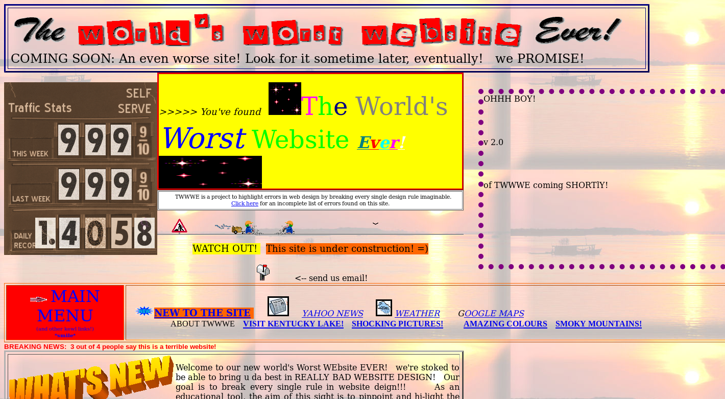 Eine Webseite wie in den 90ern.